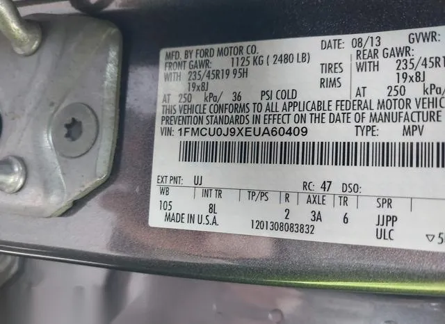 1FMCU0J9XEUA60409 2014 2014 Ford Escape- Titanium 9