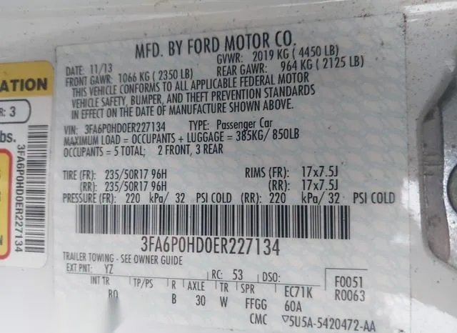 3FA6P0HD0ER227134 2014 2014 Ford Fusion- SE 9