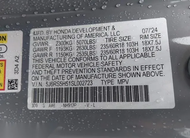 5J6RS5H51SL002723 2025 2025 Honda CR-V- Hybrid Sport 9