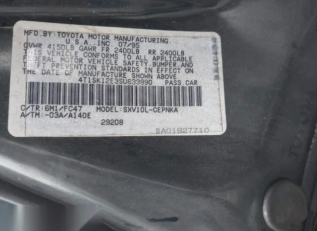 4T1SK12E3SU633990 1995 1995 Toyota Camry- LE 9