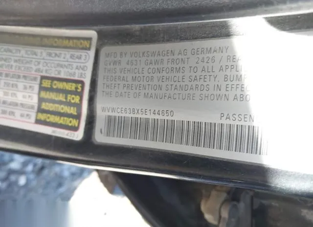 WVWCE63BX5E144650 2005 2005 Volkswagen Passat- Gls Tdi 9