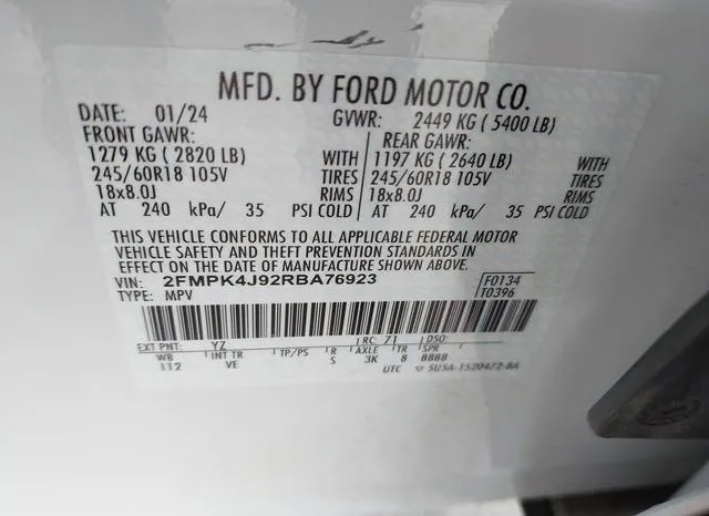 2FMPK4J92RBA76923 2024 2024 Ford Edge- Sel 9