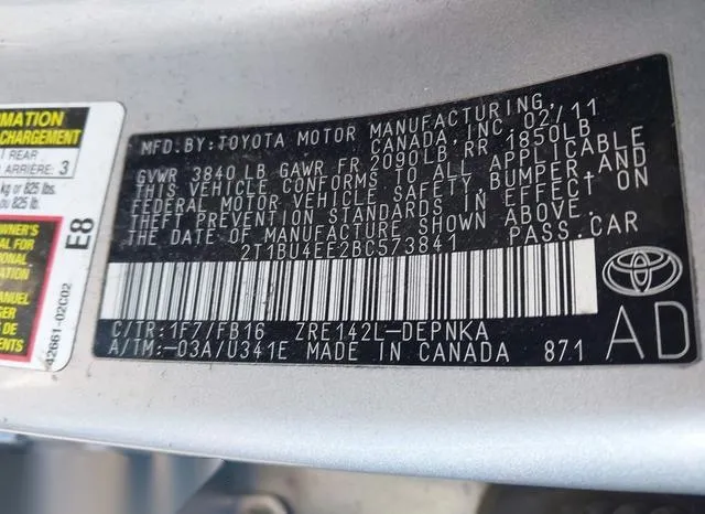 2T1BU4EE2BC573841 2011 2011 Toyota Corolla- LE 9