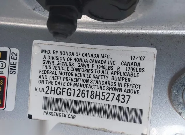 2HGFG12618H527437 2008 2008 Honda Civic- LX 9