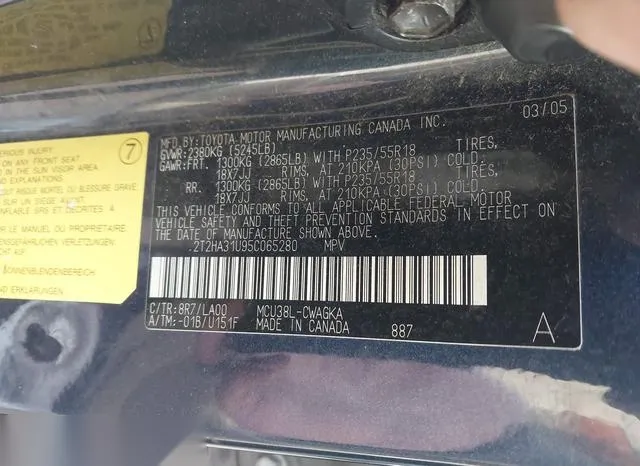 2T2HA31U95C065280 2005 2005 Lexus RX- 330 9