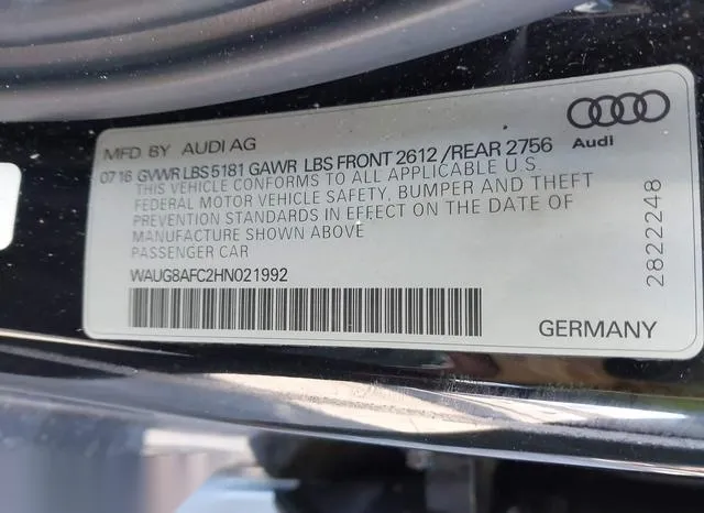 WAUG8AFC2HN021992 2017 2017 Audi A6- 2-0T Premium 9