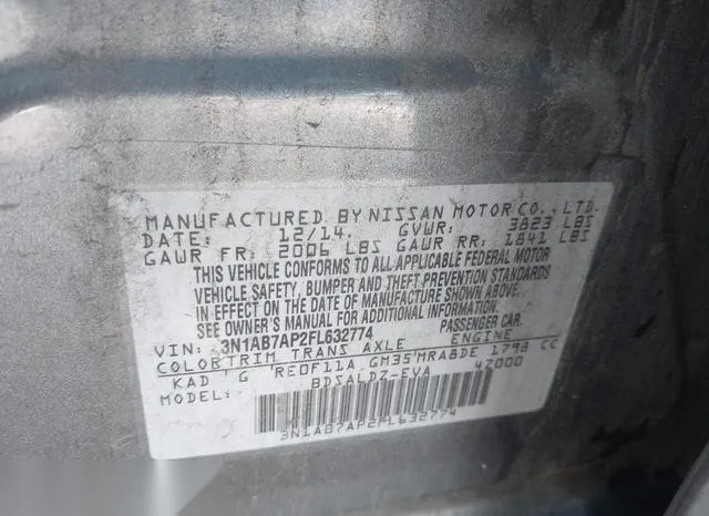 3N1AB7AP2FL632774 2015 2015 Nissan Sentra- Fe- S/S/Sl/Sr/Sv 9