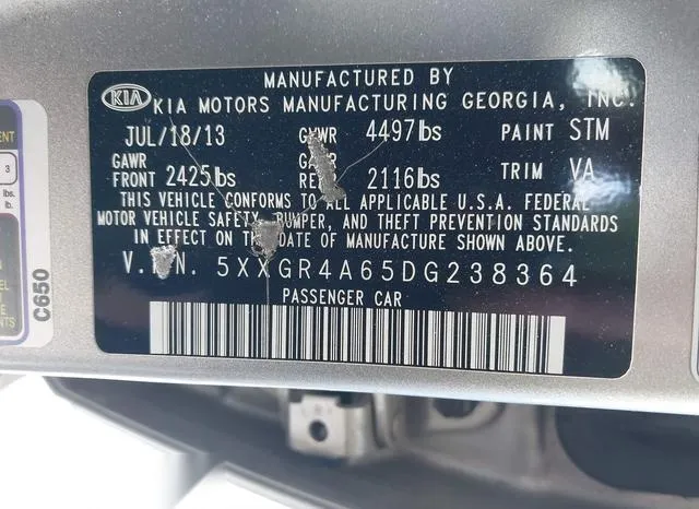 5XXGR4A65DG238364 2013 2013 KIA Optima- SX 9