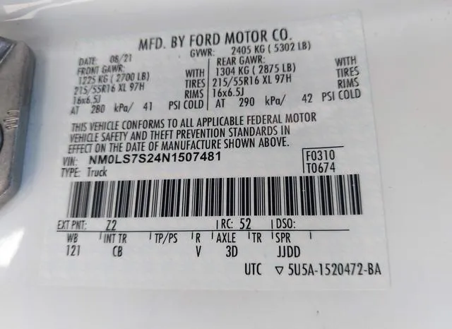 NM0LS7S24N1507481 2022 2022 Ford Transit- Connect Xl Cargo Van 9