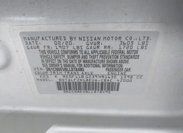 3N1CN8EV8LL878495 2020 2020 Nissan Versa- Sv Xtronic Cvt 9