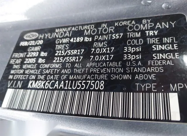 KM8K6CAA1LU557508 2020 2020 Hyundai Kona- Sel Plus 9