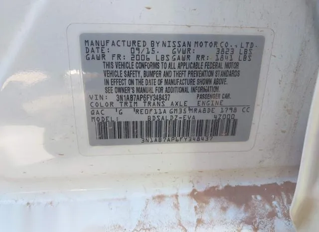 3N1AB7AP6FY348437 2015 2015 Nissan Sentra- SV 9