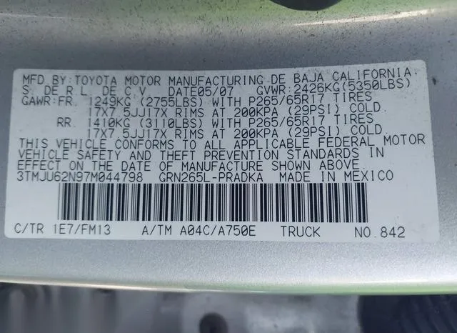 3TMJU62N97M044798 2007 2007 Toyota Tacoma- Double Cab Preru 9