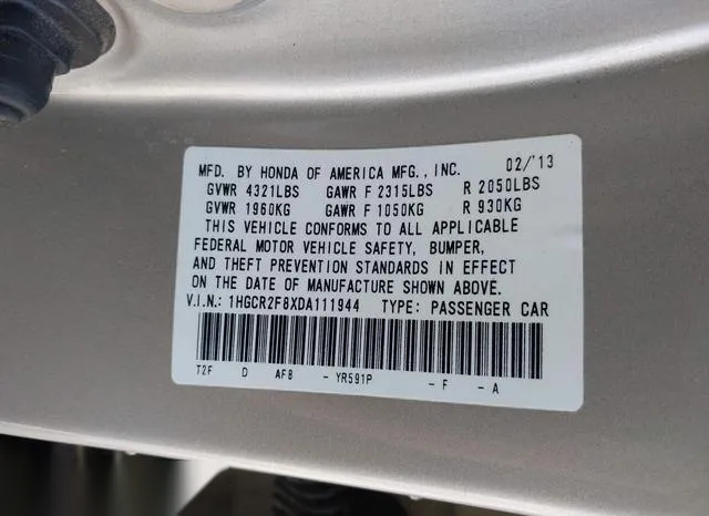 1HGCR2F8XDA111944 2013 2013 Honda Accord- Ex-L 9