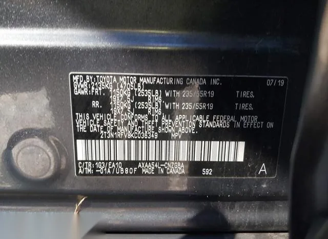 2T3N1RFV8KC036349 2019 2019 Toyota RAV4- Limited 9