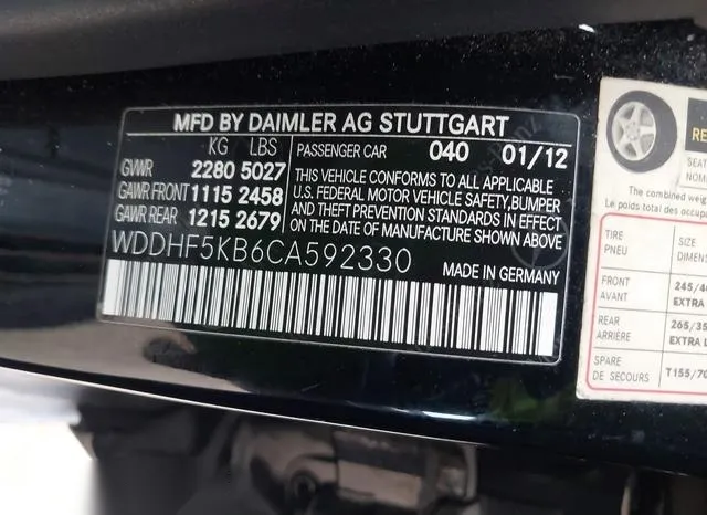 WDDHF5KB6CA592330 2012 2012 Mercedes-Benz E 350 9