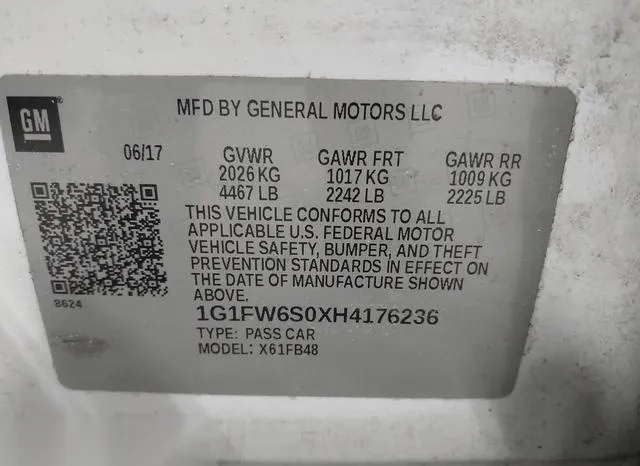 1G1FW6S0XH4176236 2017 2017 Chevrolet Bolt- Ev LT 9