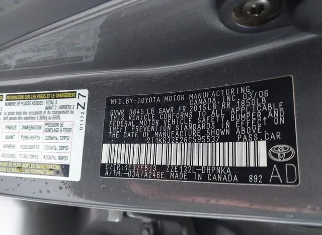 2T1KR32E26C595537 2006 2006 Toyota Matrix- XR 9