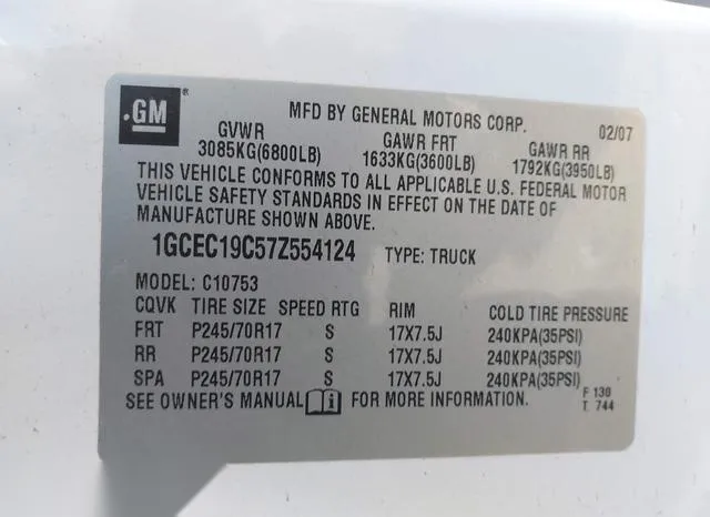 1GCEC19C57Z554124 2007 2007 Chevrolet Silverado 1500- LT1 9