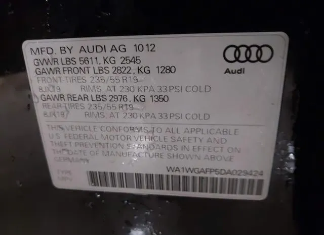 WA1WGAFP5DA029424 2013 2013 Audi Q5- 3-0T Premium Plus 9