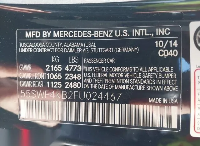 55SWF4KB2FU024467 2015 2015 Mercedes-Benz C 300- 4Matic/Lux 9