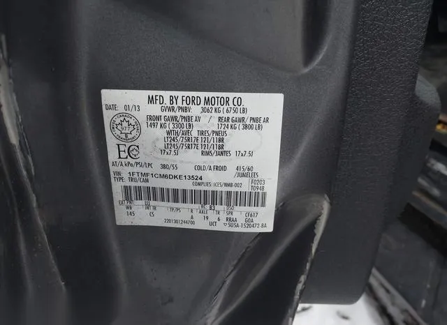 1FTMF1CM6DKE13524 2013 2013 Ford F-150- XL 9