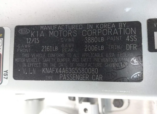 KNAFX4A63G5580080 2016 2016 KIA Forte- LX 9