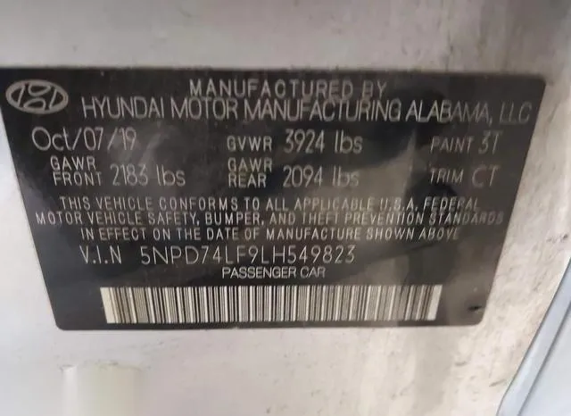 5NPD74LF9LH549823 2020 2020 Hyundai Elantra- SE 9