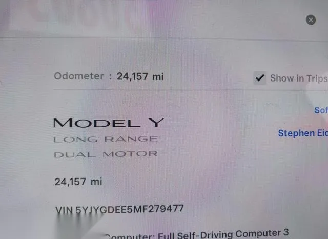 5YJYGDEE5MF279477 2021 2021 Tesla Model Y- Long Range Dual 7