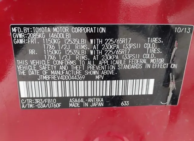 JTMBFREV4DD044369 2013 2013 Toyota RAV4- LE 9