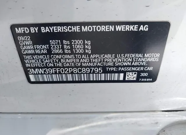 3MW39FF02P8C89795 2023 2023 BMW 3 Series- 330E 9