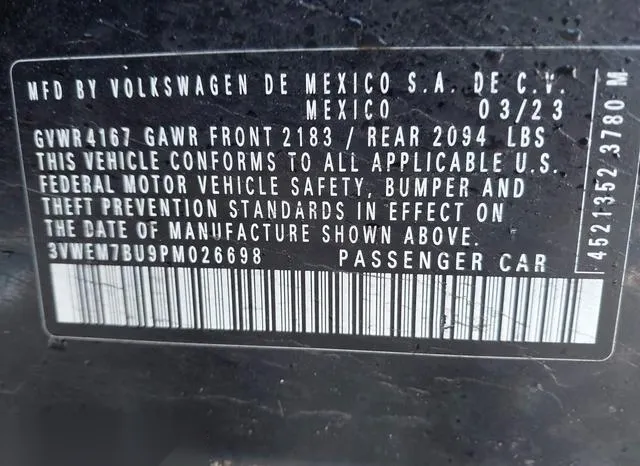 3VWEM7BU9PM026698 2023 2023 Volkswagen Jetta- 1-5T Se 9