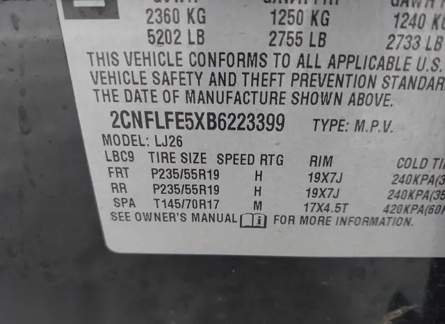 2CNFLFE5XB6223399 2011 2011 Chevrolet Equinox- Ltz 9