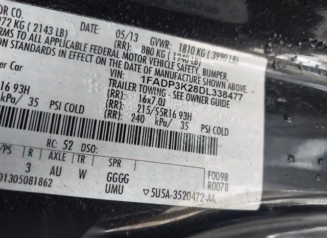 1FADP3K28DL338477 2013 2013 Ford Focus- SE 9