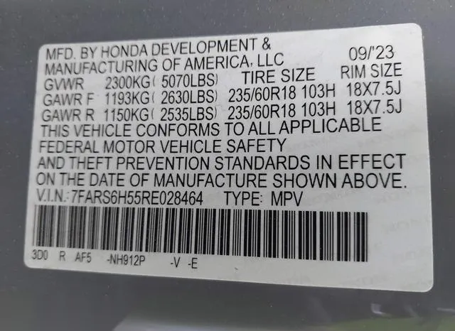 7FARS6H55RE028464 2024 2024 Honda CR-V- Sport 9