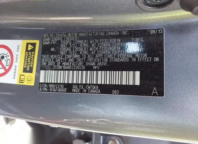 2T2BK1BA8EC226536 2014 2014 Lexus RX- 350 9