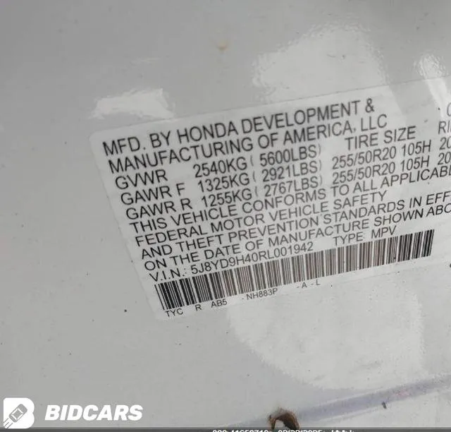 5J8YD9H40RL001942 2024 2024 Acura MDX- Technology Package 9