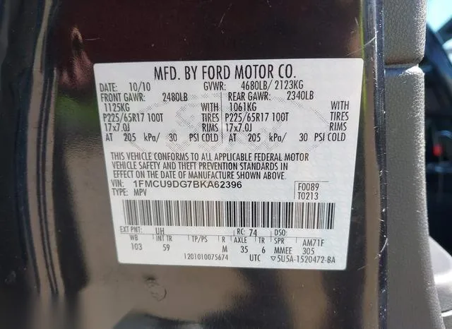 1FMCU9DG7BKA62396 2011 2011 Ford Escape- Xlt 9