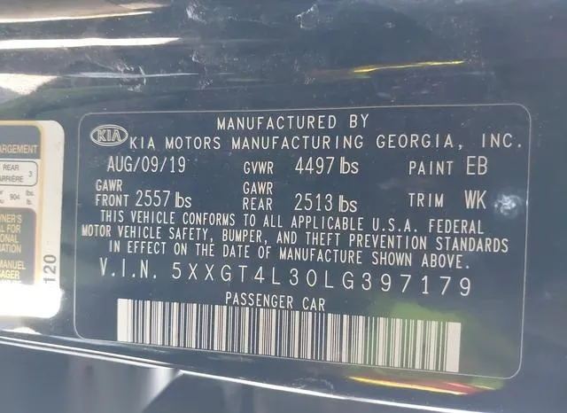 5XXGT4L30LG397179 2020 2020 KIA Optima- LX 9