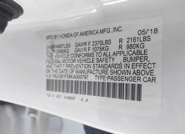 19UUB1F58KA000797 2019 2019 Acura TLX- Tech Pkg 9