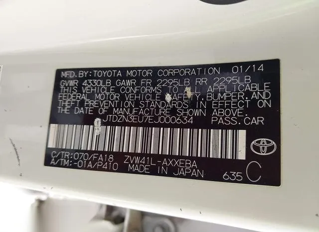 JTDZN3EU7EJ000634 2014 2014 Toyota Prius- V Two 9