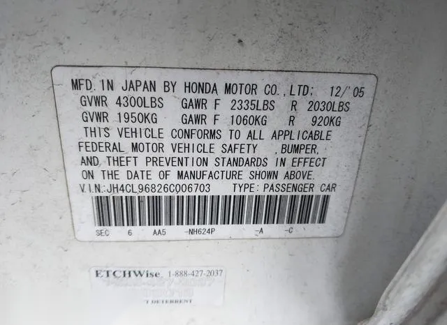 JH4CL96826C006703 2006 2006 Acura TSX 9