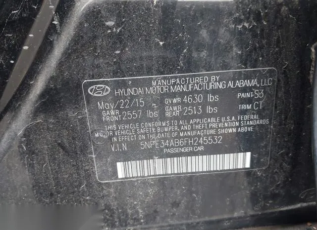 5NPE34AB6FH245532 2015 2015 Hyundai Sonata- Limited 2-0T 9