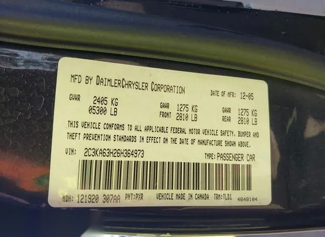 2C3KA63H26H364973 2006 2006 Chrysler 300C 9