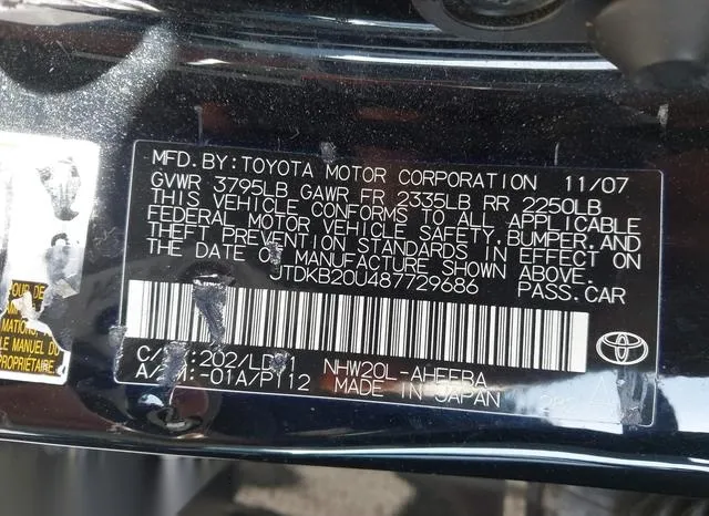 JTDKB20U487729686 2008 2008 Toyota Prius- Touring 9