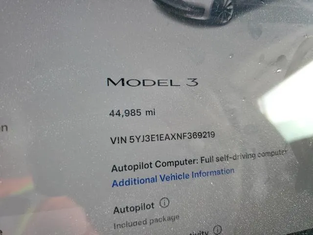 5YJ3E1EAXNF369219 2022 2022 Tesla MODEL 3 9