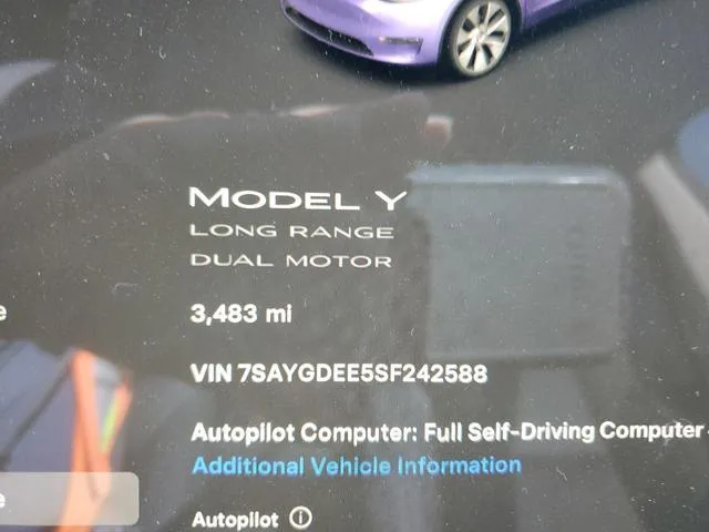 7SAYGDEE5SF242588 2025 2025 Tesla MODEL Y 9