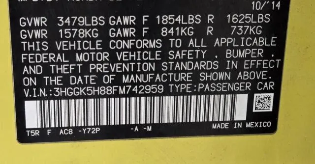 3HGGK5H88FM742959 2015 2015 Honda Fit- EX 10