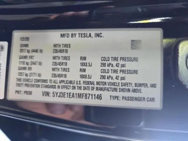 5YJ3E1EA1MF871146 2021 2021 Tesla MODEL 3 10