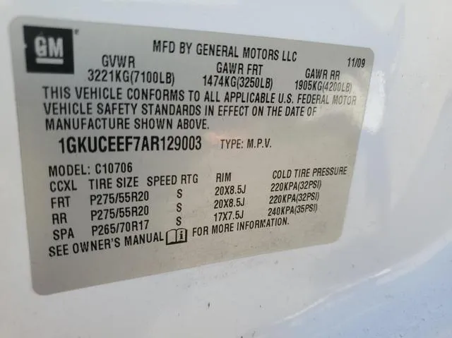 1GKUCEEF7AR129003 2010 2010 GMC Yukon- Denali 10